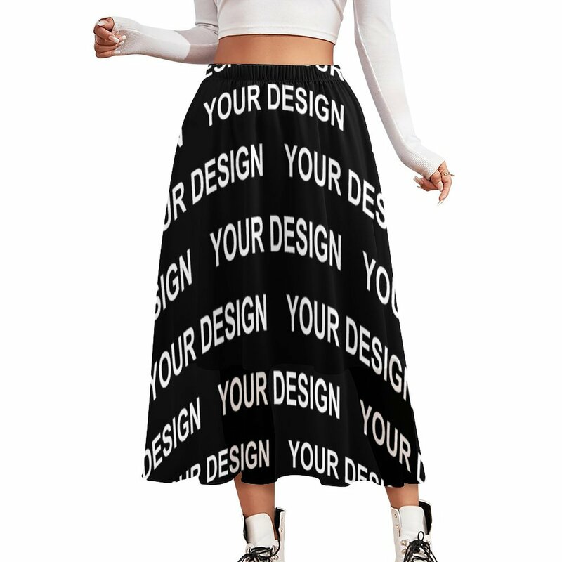 Fügen Sie Design maßge schneider ten Rock nach Maß Ihr Bild ästhetische lässige Röcke Vintage Boho Rock weiblich gedruckt übergroße Kleidung