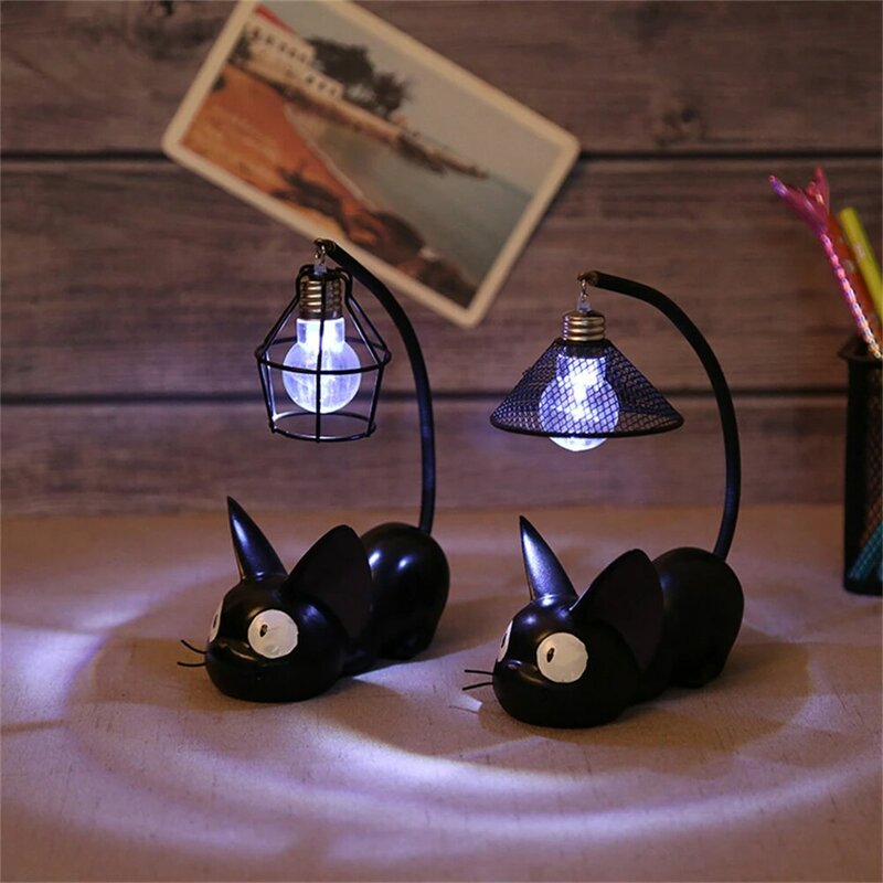 창의적인 LED 야간 조명 귀여운 고양이 책상 램프, 홈 송진 책상 장식, 어린이 귀여운 침실 침대 옆 테이블 램프