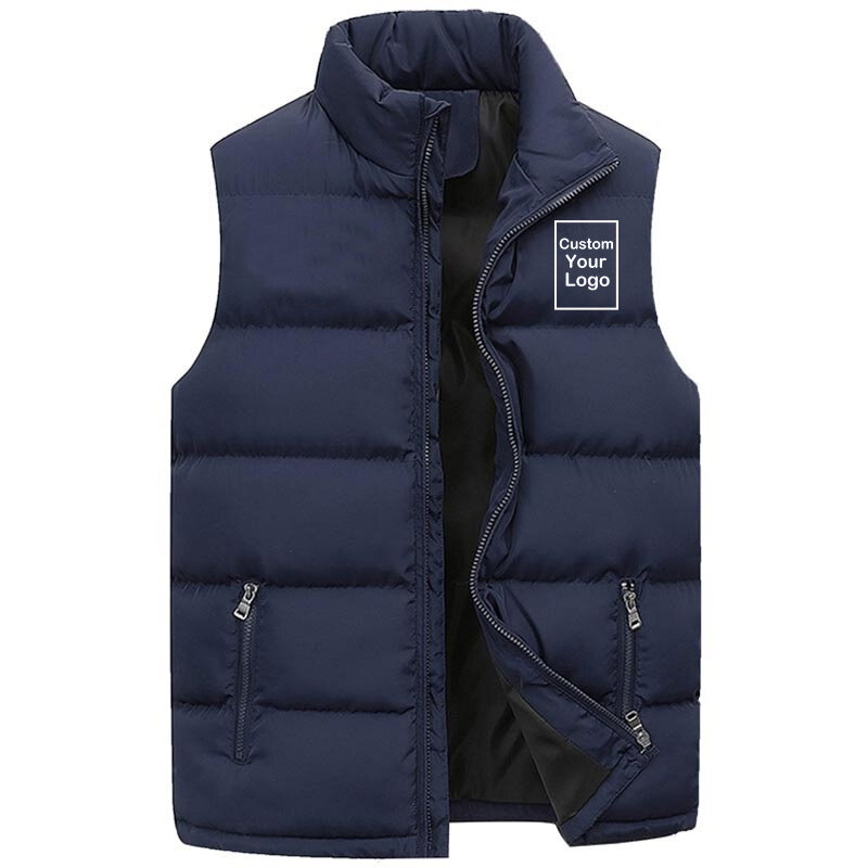 Trending Stijl Mannen Vest Hoge Kwaliteit Gedrukt Winter Mode Mouwloze Vest & Jas Outdoor Casual Warm Thicken Vest