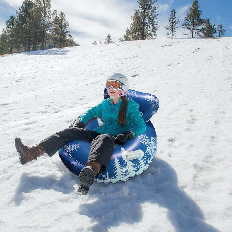 Tubos de neve infláveis para crianças, brinquedos de inverno, diversão ao ar livre, duas alças, 47 ", sledding