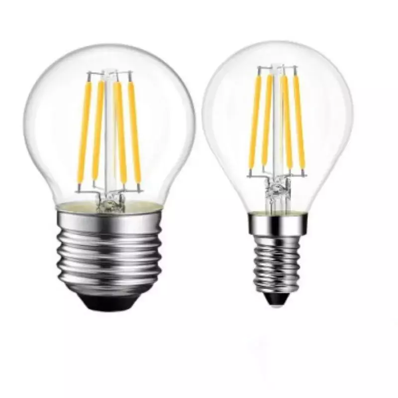 Bombillas LED de filamento Edison, lámparas de energía de 220 grados, dorado, G45, regulable, E27, E14, 4W, 8W, 12W, 2700 V, 6000K, 360 K, 10 unidades