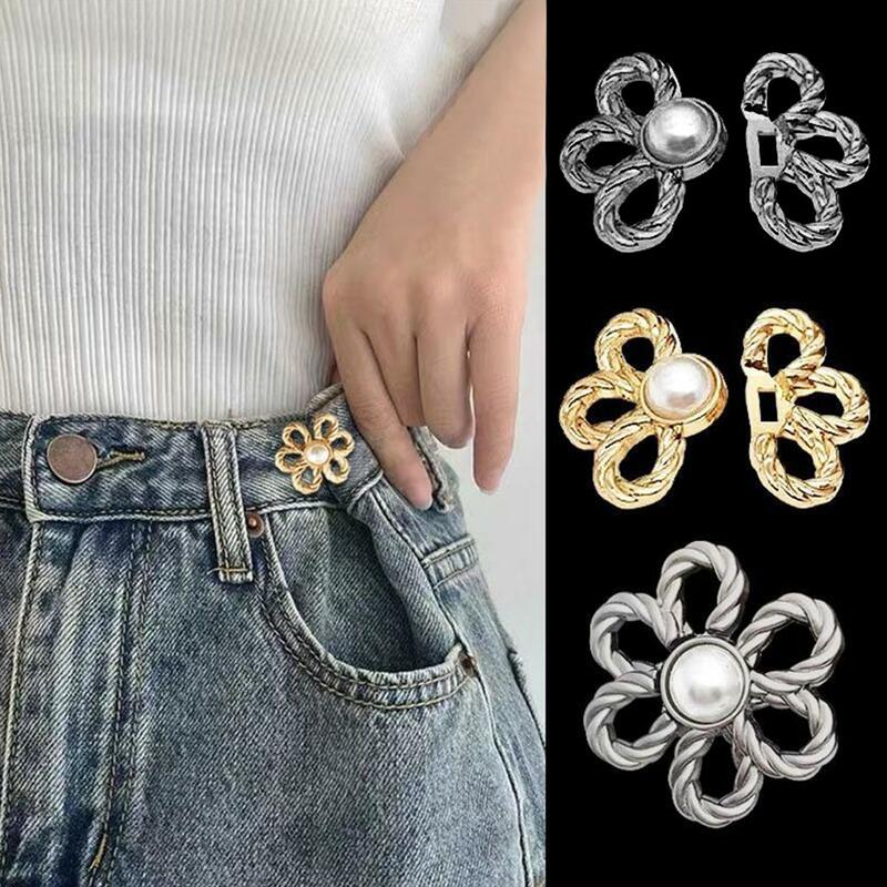 1Pair Waist Buttons Flower Combined Fastener Pants Detachable Sewing-on Jeans Retractable Accessories Pin Buckles Skirt But U6C5