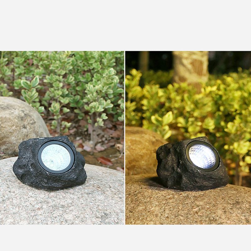 Lampa kamienna krajobrazu, zasilany energią słoneczną światła ogrodowe dekoracja zewnętrzna wodoodporny reflektory LED, czujnik światła do ścieżki, Patio