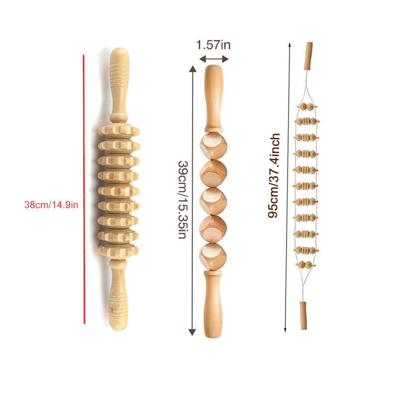 BOTQTOW-مجموعة أدوات التدليك للعلاج بالخشب ، التصريف اللمفاوي ، مدلك خشبي لمكافحة السيلوليت ، نحت كامل للجسم ، 3 في 1
