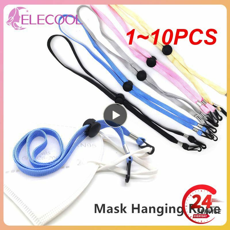 1~10PCS Mask Hanging Rope Face Mask Lanyard Antilost Adjustable Traceless Ear Hanging Neck Rope Two Hooks Halter Ropes
