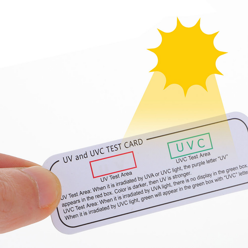 بطاقات مؤشر ضوء اختبار الأشعة تحت البنفسجية UVC ورقة ملصقات الكشف ، 6 ،