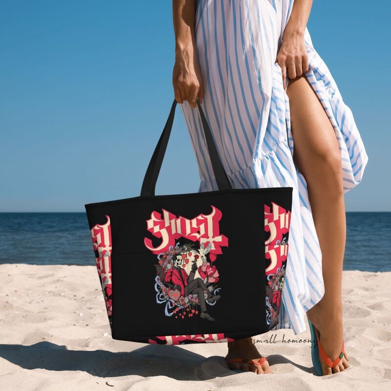 Ghost B.C. zespół podróżna kosmetyczka duże, piaskujące torba z zamkiem błyskawicznym plażowe i kieszenie na siłownię i podróże dla kobiet
