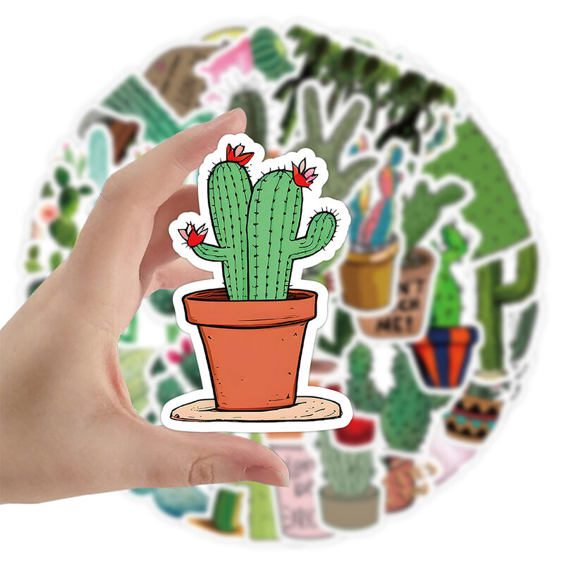 10/30/50pcs kreskówka słodkie zielone rośliny kaktus naklejki Graffiti estetyczne DIYS na laptopa notatnik na telefon pamiętnik PVC naklejki na zabawka dla dzieci