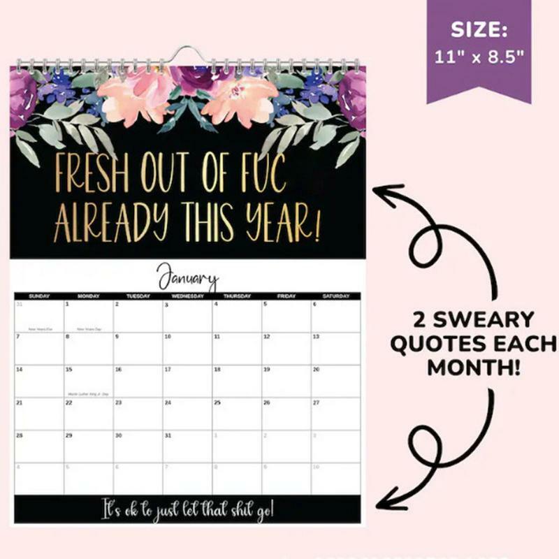 Kalendarz 2024 dla zmęczonych kobiet z papieru zabawny 12 miesięcy przeklinających słów kalendarz ścienny kreatywnych prezenty na nowy rok w pomieszczeniach