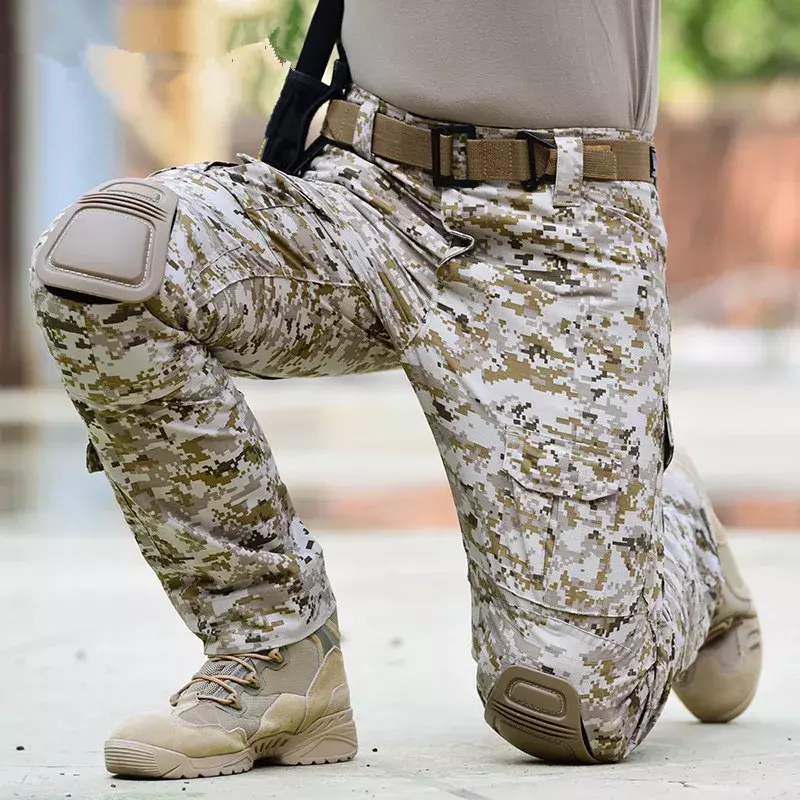 Multi cam Camouflage militärische taktische Hosen Armee verschleiß feste Wander hose Paintball Kampf hose mit Knies chützern Jagd kleidung