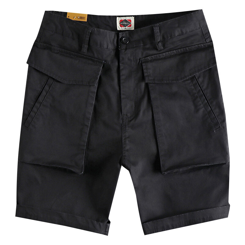 8816 # verão novo japonês retro woven cargo shorts moda masculina tridimensional grande bolso lavado casual solto 5 pontos calças