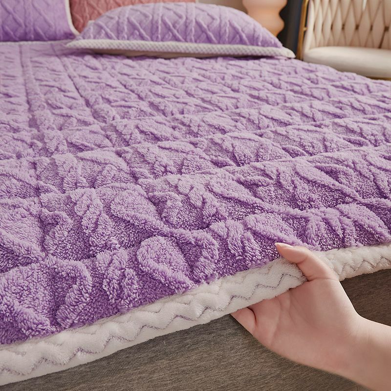 Толстые флисовые подкладки для кровати, теплые зимние однотонные защитные Наматрасники для двуспальных кроватей
