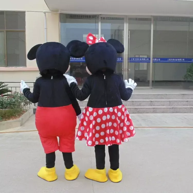 Cosplay Mouse Boy Mickey and Mouse Girl Minnie personaggio dei cartoni animati costume mascotte pubblicità Costume Party Animal carnival toy