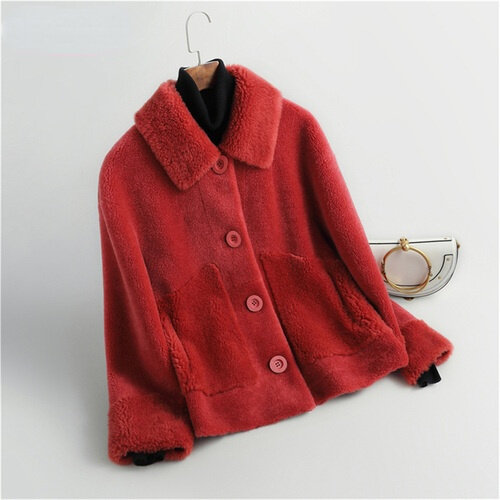 Chaqueta de lana corta para mujer, abrigo elegante de oveja, estilo coreano, otoño e invierno, Gxy637, 2023