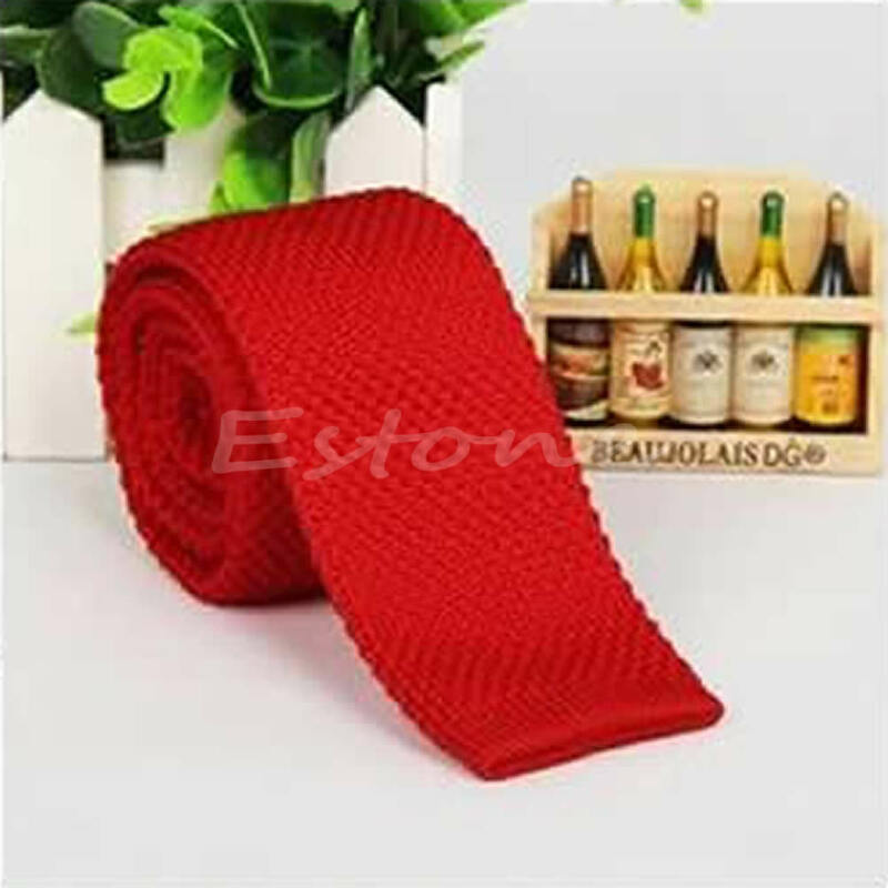 Fashion Mens Solid Casual Tie Knit Knitted Tie Necktie Narrow  Skinny Woven Drop Shipping