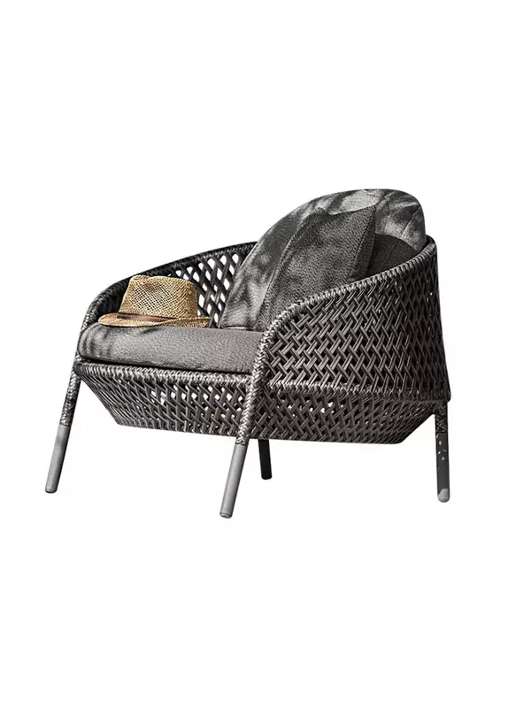 Уличный плетеный диван из ротанга для отдыха во дворе виллы журнального столика двойной креативный одинарный ротанговый стул диван водонепроницаемый и солнцезащитный