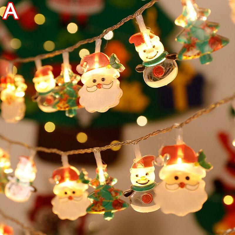 Luces Led de decoración navideña, cadena de luces de Papá Noel, ambiente festivo, decoración de árbol de Navidad, lámpara de ventosa