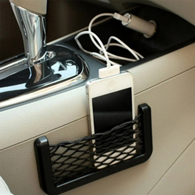 1Pcs Universal Car Organizer Mesh Storage Bag Net Pocket Mobile Phone Holder Auto Accessories Multi Function Storage Net Pocket