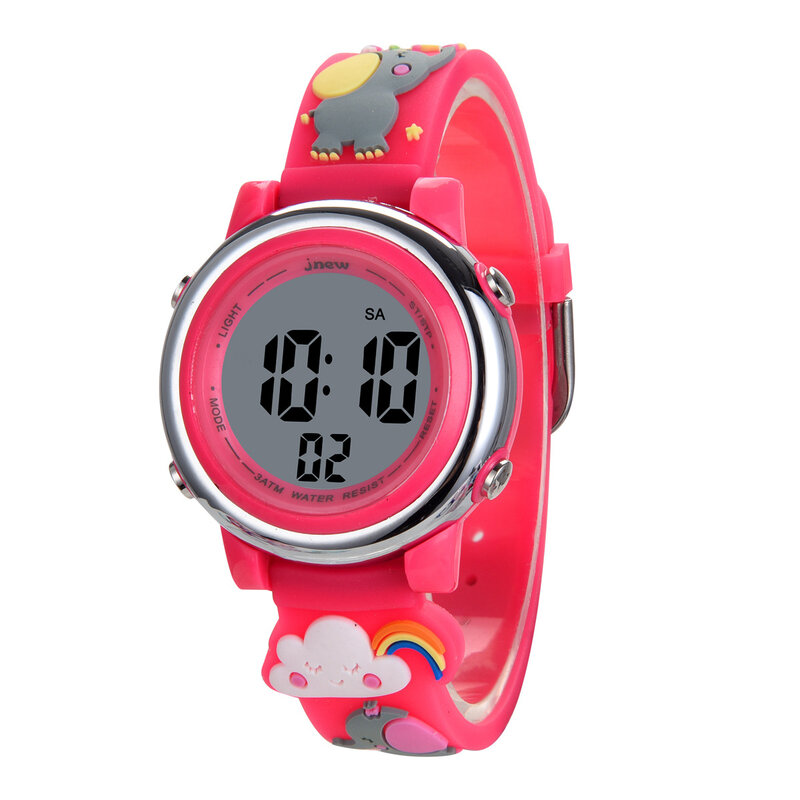 นาฬิกาอิเล็กทรอนิกส์ลายการ์ตูนสำหรับเด็ก H120นาฬิกาปลุกกันน้ำ30ม. นาฬิกาอัจฉริยะสำหรับเด็กเด็กหญิงเด็กชายนักเรียน LED
