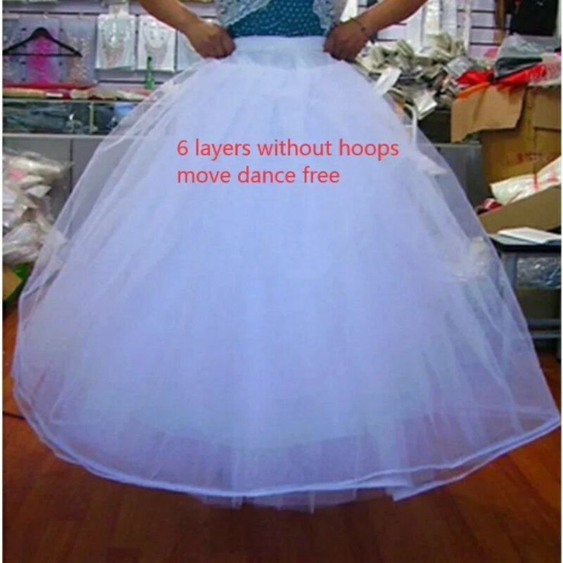 Tulle Petticoat for A Line Ball Gown Wedding Dress 4/6/8  Layers No Hoop Bridal Wedding Accessories Long Petticoats Underskirt