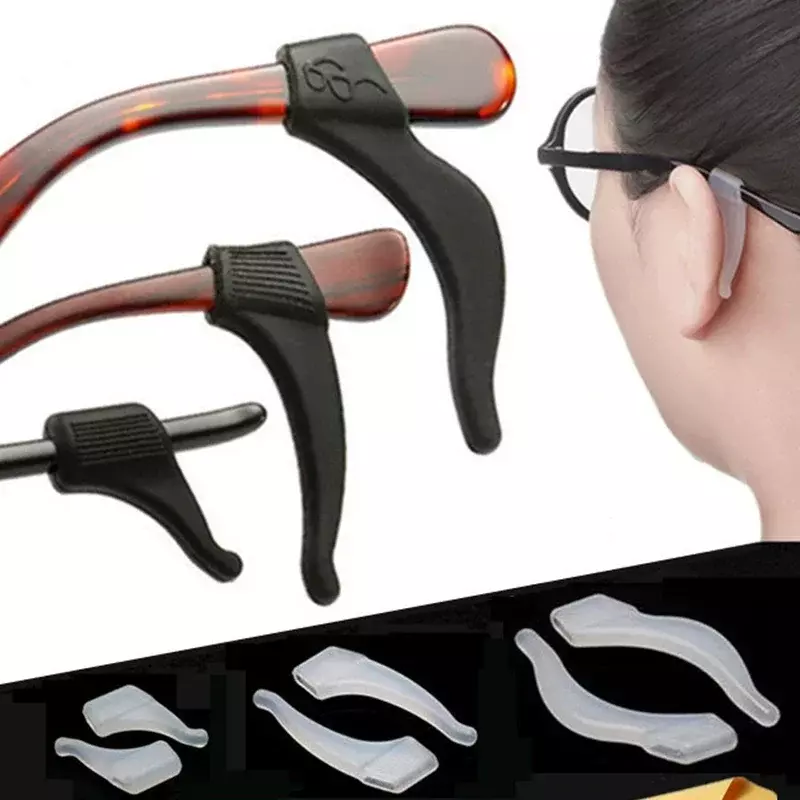 Gancho de oreja antideslizante para gafas, accesorios para gafas, agarre de silicona, soporte de punta de templo, moda