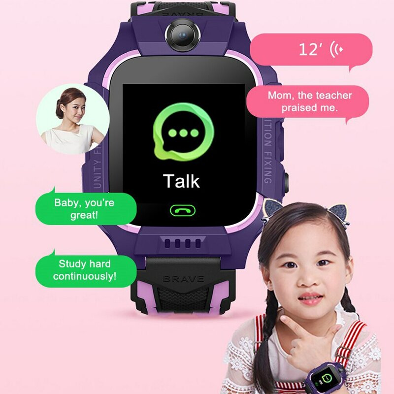 Kids Smart Watch 2023 New Sim Card Smartwatch For Children Sos Call Phone Camera Voice Chat Photo Boy Girl Gift Color Screen Q19