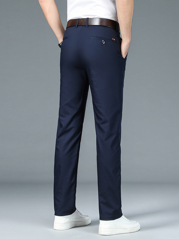 Брюки мужские прямые деловые, дизайнерские Элегантные длинные брюки из бамбукового волокна, повседневные Формальные, весна-лето