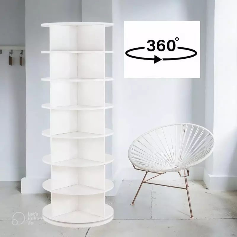 Zapatero giratorio Original de 360 °, estante de zapatos giratorio, uno y solo que contiene 35 estantes, suministros de muebles Soporte de 7 niveles