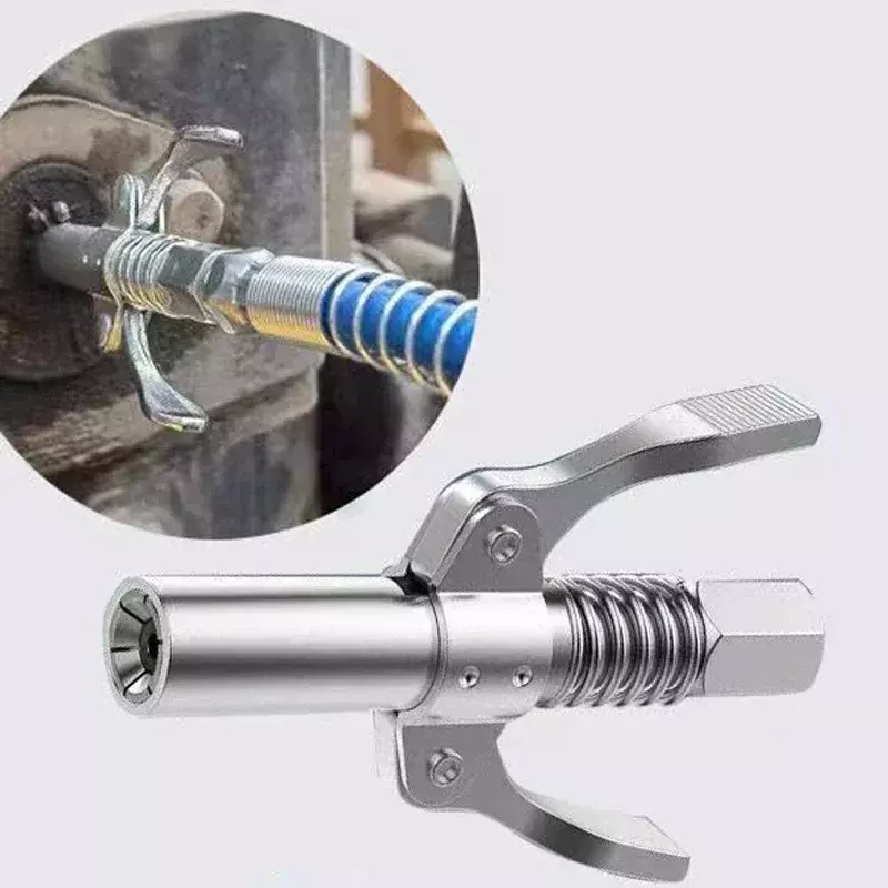 Grease Gun Coupler Heavy-Duty Quick Release NPTI/8 10000 PSI Two Press Easy To Push Oil Gun Grease Injector