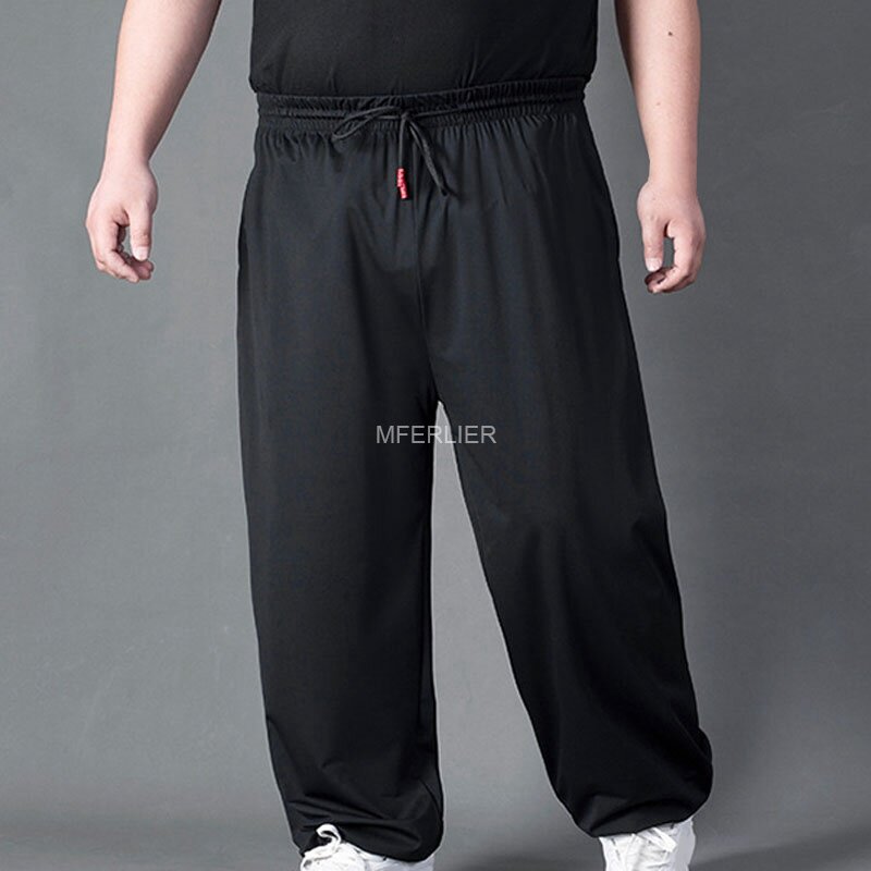 Summer Loose Pants 10XL 190kg 9XL Thin Style Black Color Men Oversize Pants