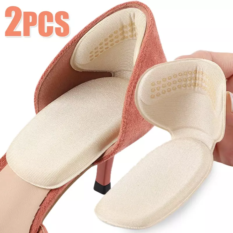 2PCS Heel Stickers Half Insoles for Women Foot Heel Pad Sports Shoe High Heels Back Sticker Pain Relief Protector Cushion Insole