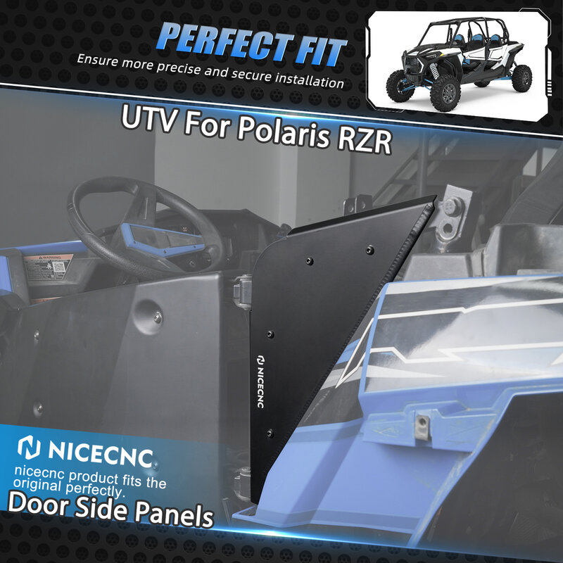 Paneles laterales de puerta para Polaris RZR XP 1000, placa de cubierta de aluminio para Polaris XP Turbo 2014-2023 RZR 900 S S4 UTV, accesorios