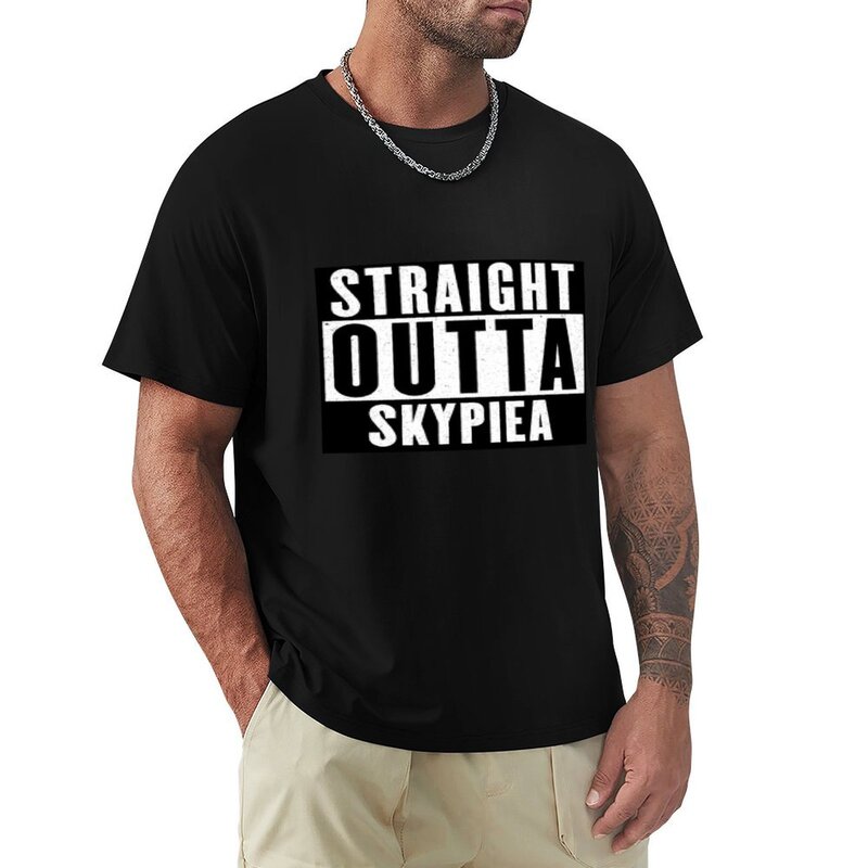 Straight Out Skypiea T-Shirt Neuauflage koreanische Mode Kurzarm T-Shirt Herren Grafik T-Shirts Pack