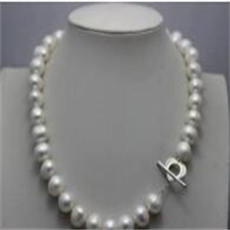 NEW Fresh water pearl necklace white nearround 10-11mm 18INCH alloy clasp AAA