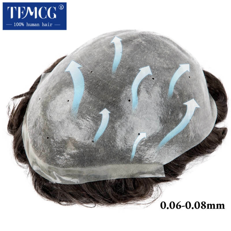 Men Hair Toupee Men's Capillary Prothesis Full PU Wig Man 100%  Natural Human Hair Breathable Hairpiece Mens Hair Replacement