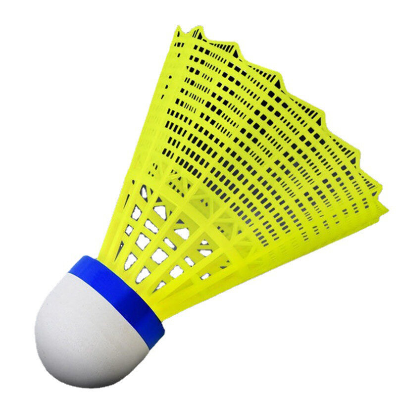 1PC Badminton Ball Plastic Badminton Ball Durable Yellow White Student Nylon Badminton Ball Durable Sports Training