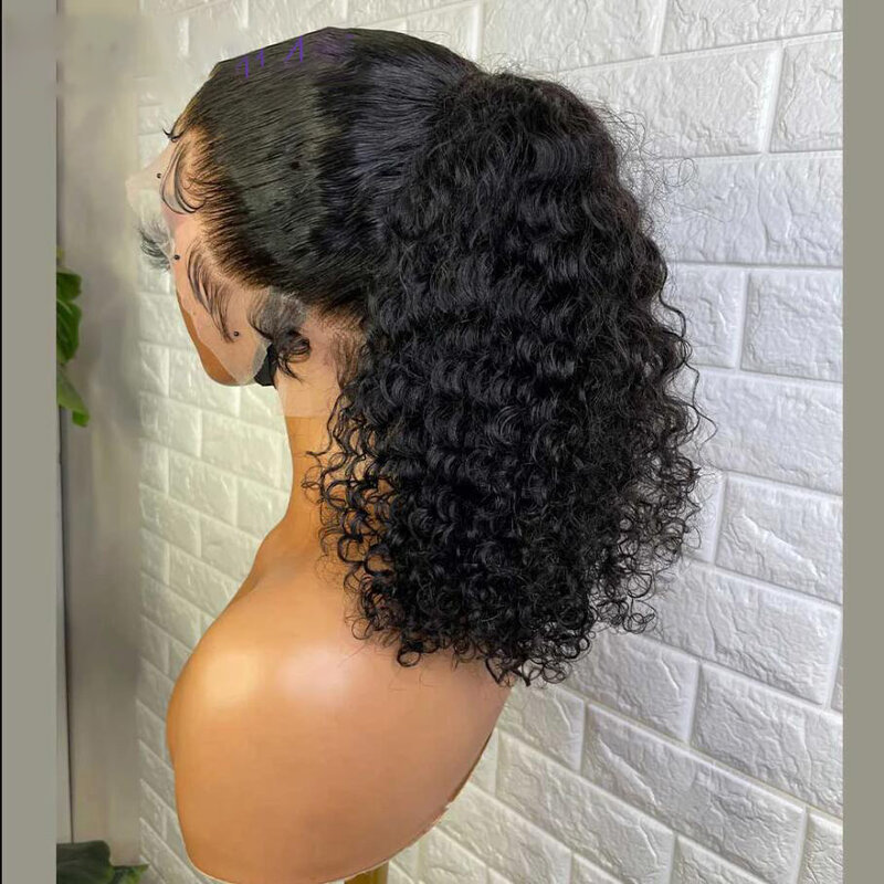 Long Black Kinky Curly Lace Front Wig para mulheres africanas, cabelo macio do bebê, 180 densidade, resistente ao calor, pré-arrancadas, sem cola, diariamente, 26"