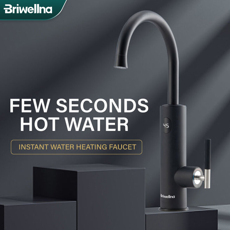 Briwellna scaldabagno elettrico 220V riscaldatore scorrevole rubinetto da cucina 2 in 1 rubinetto miscelatore di riscaldamento dell'acqua senza serbatoio Geyser elettrico