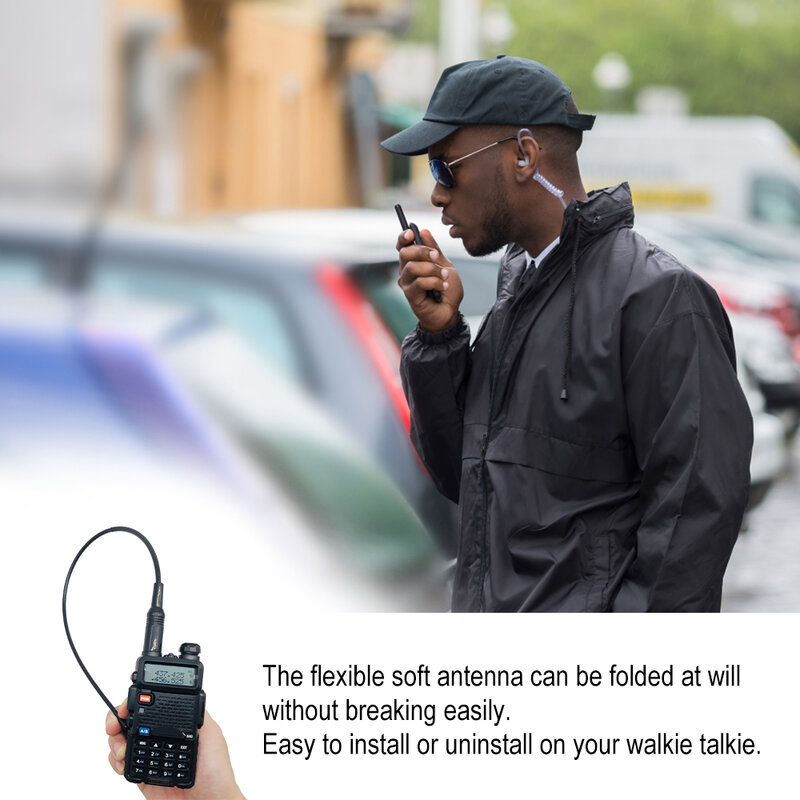 BaoFeng-walkie-talkie de doble banda, antena suave de ganancia de Radio bidireccional, piezas, NA-771, UV-5R, UV-9R, 1 UV-82