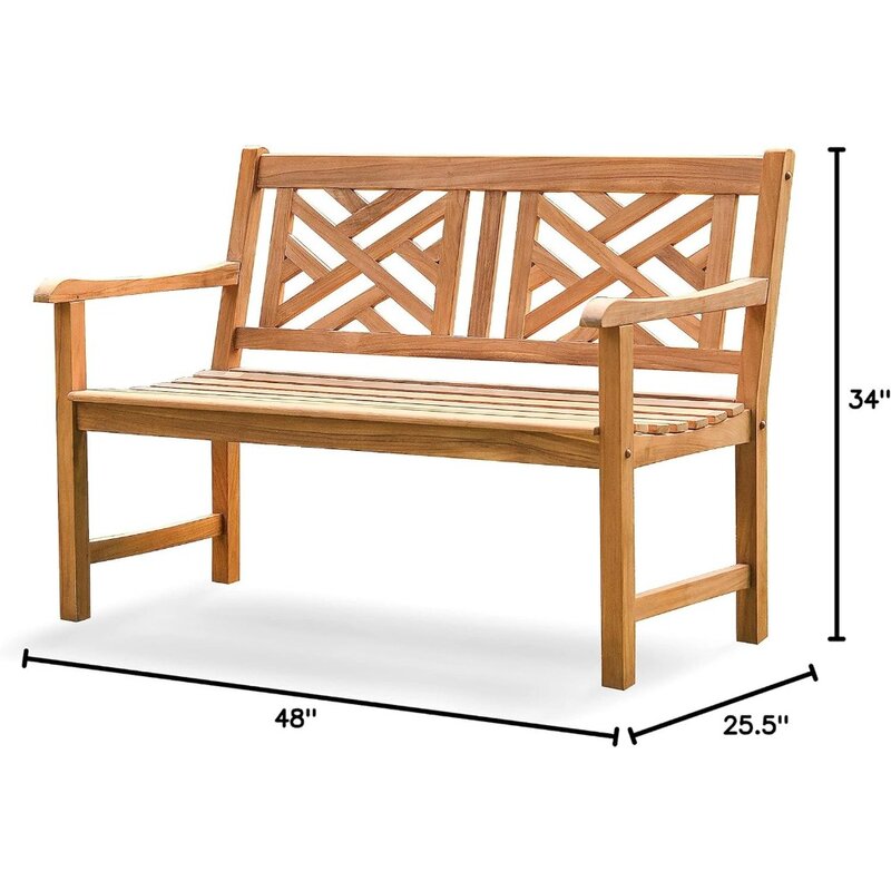 Outdoor Garden Bench for Patio Furniture 4-Foot Arie/Natural Teak Freight Free Benches