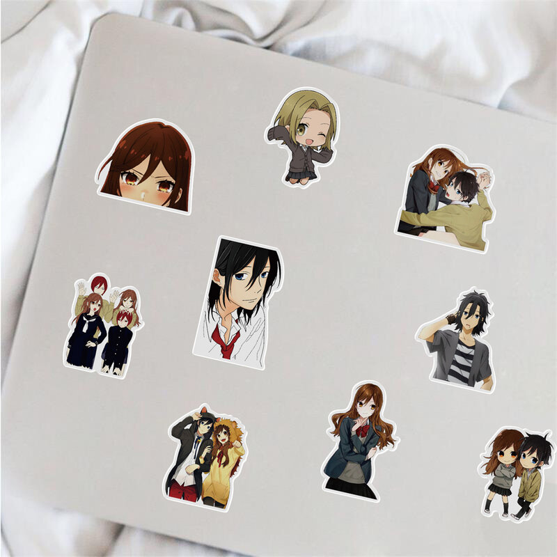 สติกเกอร์ตัวการ์ตูน Horimiya ลาย Love ญี่ปุ่น10/30/50ชิ้นสำหรับกระเป๋าแล็ปท็อป iPad ของขวัญวารสารสติกเกอร์กันน้ำขายส่ง