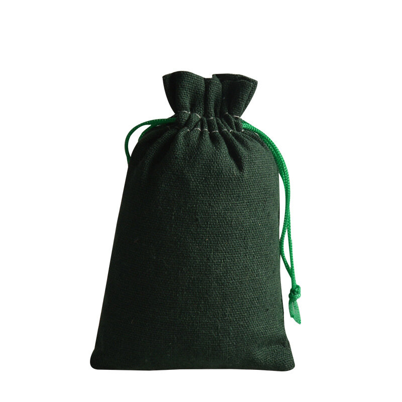 50개 / 배치 10x15, 13x18cm 조절 가능한 리넨 줄뽑기 가방 크리스마스 선물 수납 가방 맞춤형 로고