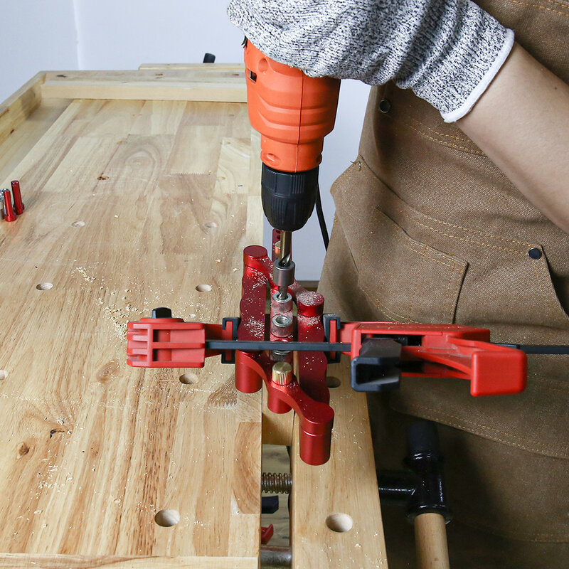 ALLSOME-pasador juego de herramientas para carpintería, 6/8/10 mm, para carpintería, guía de taladro en plantilla, pasador de madera