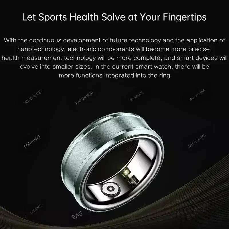 Smart Ring Titanium Steel Shell Health Monitoring Ring Smart Men Women Body Temperature Fashion Ring Waterproof Multi-sport Mode