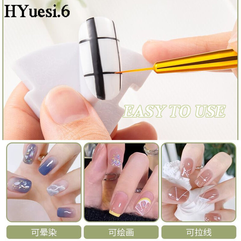 3pcs/Set Professional Nylon Nail Art Liner Brush UV Gel Dotting Painting Drawing Pen With Marble Pattern Handle DIY Tools
