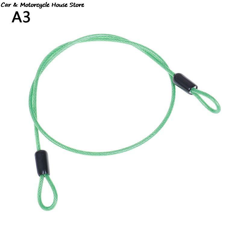 Kabel keselamatan tali kawat baja 50cm, untuk olahraga luar ruangan, pelindung kunci bagasi keamanan