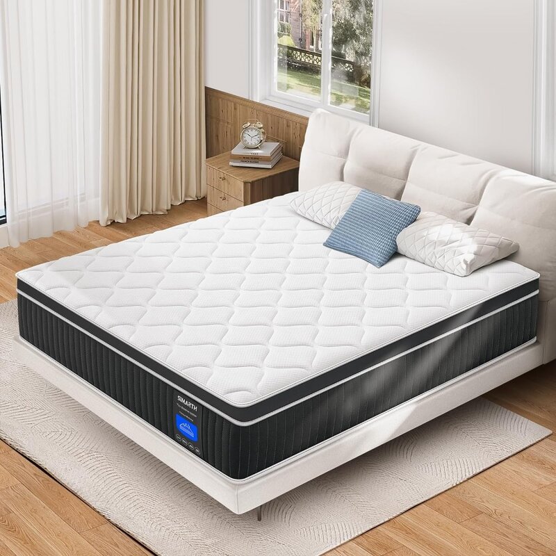 Queen Mattress 12 Inch,Hybrid Mattresses Memory Foam Made of Individually Pocketed Springs for Support and Pressure Relief