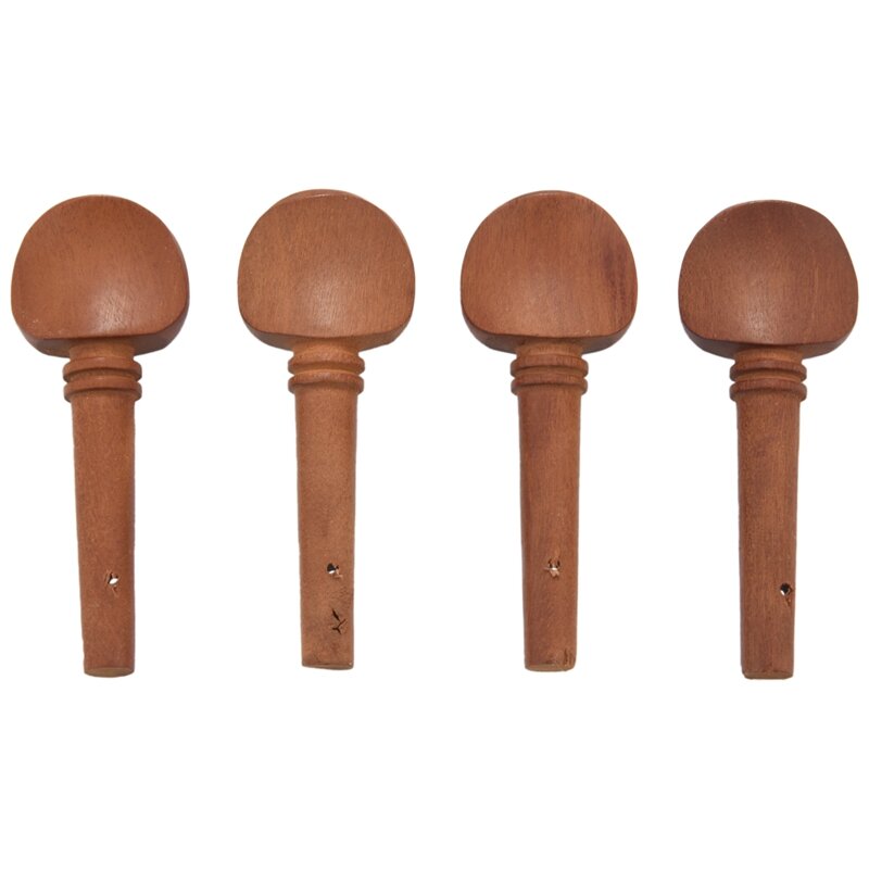 4Pcs 4/4 Size Violin Fiddle Tuning Peg Set Jujube Wooden Replacement For 4/4 Size Violin