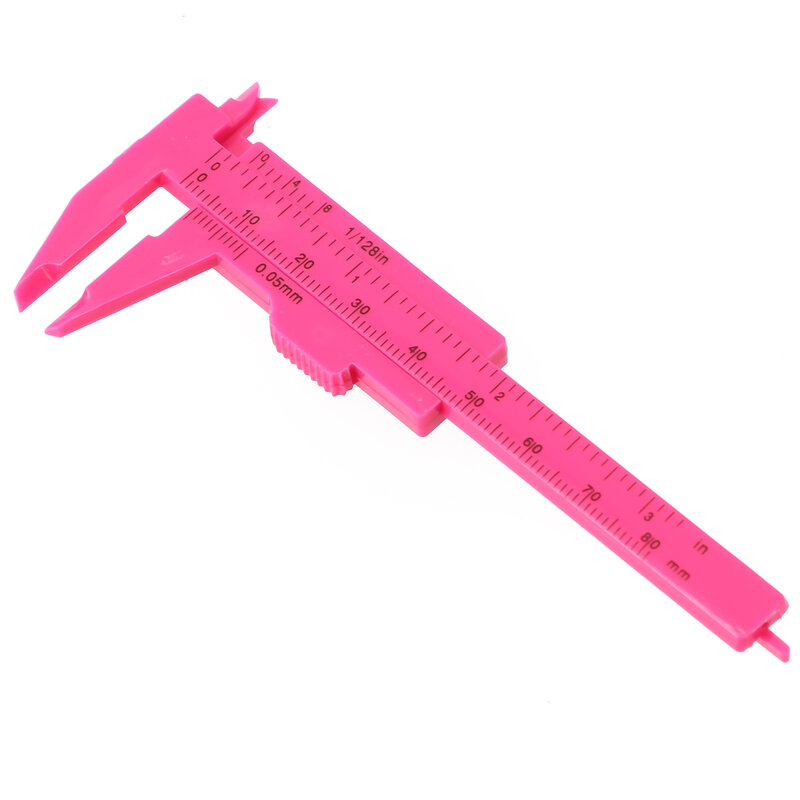 1pc 0-80mm Sliding Vernier Caliper  Pink/Rose Red Double Scale  Ruler For Measure Depth/height/internal And External Diameter.