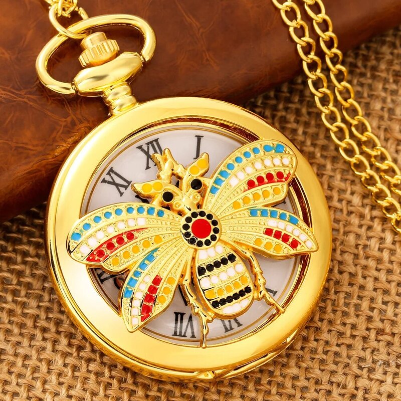 Wydrążony metalowy naszyjnik, klej w kształcie kropli kwiatu pszczół, dekoracja prezentowa zegarka kieszonkowego w stylu vintage, rękodzieło wisiorek, biżuteria antyczna